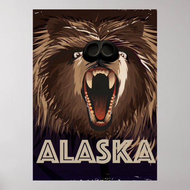 Alaska Vintage Reiseplakat Poster (Vorne)