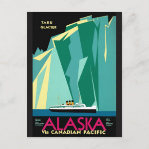 Alaska Vintage-Reiseplakat restauriert Postkarte