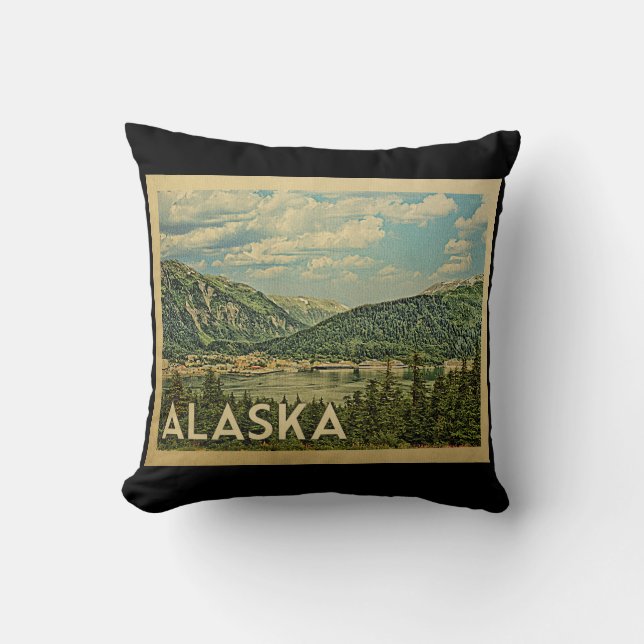 Alaska Vintage Travel Kissen (Vorderseite)