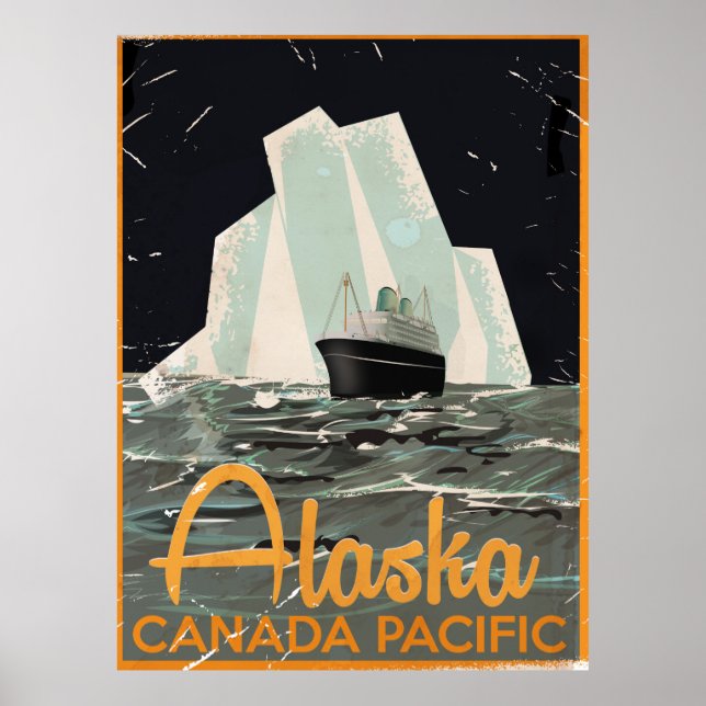 Alaska Vintage Travel Poster (Vorne)