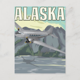 Alaska Vintage Travel Poster Postkarte