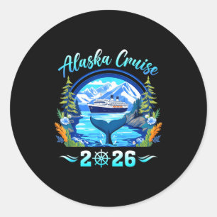 Alaska-Walfamilie Freunde Gruppe Alaskan Alaska Runder Aufkleber