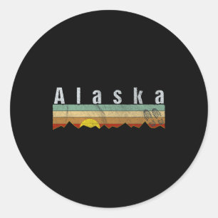 Alaska Wandern - Vintage Alaska T-Shirt Geschenk Runder Aufkleber