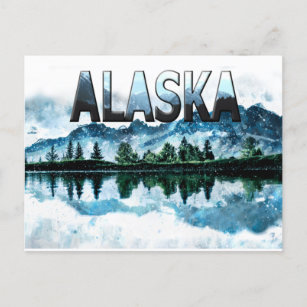 Alaska Watercolor Bergsee-Zauber Bergsee-Zauber Postkarte