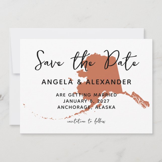 Alaska Wedding Terracotta Save The Date (Vorderseite)