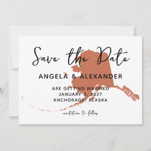 Alaska Wedding Terracotta Save The Date