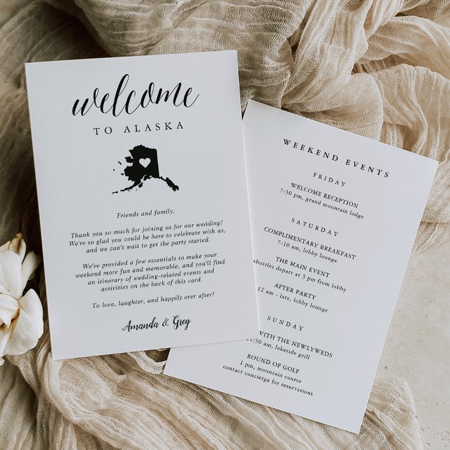 Alaska Wedding Welcome Letter & Itinerary (Von Creator hochgeladen)