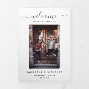 Alaska Wedding Welcome Letter & Itinerary Dreifach-gefaltete Programmkarte