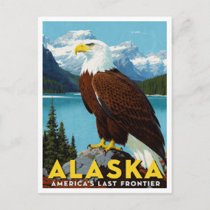Alaska-Weißkopfseeadler Letzte Grenze Kunst Postkarte