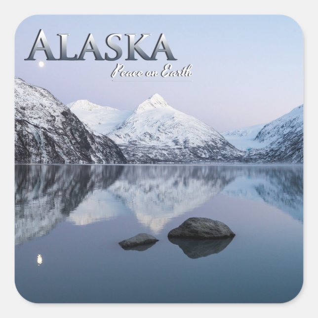 Alaska Weltfrieden Quadratischer Aufkleber (Vorderseite)