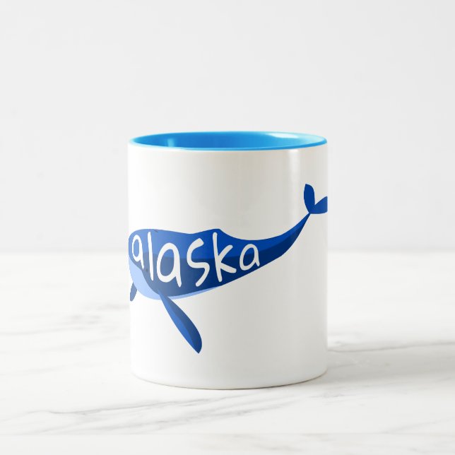 Alaska Whale Zweifarbige Tasse (Mittel)