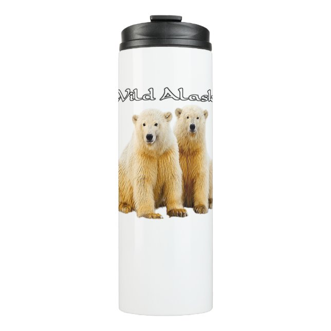 Alaska Wildlife Polar Bears Thermol Tumbler Thermosbecher (Vorderseite)