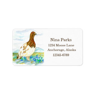 Alaska Willow Ptarmigan Return Address Adressaufkleber
