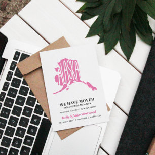 ALASKA Wir haben neue Adresse Neue Zuhause verscho Postkarte