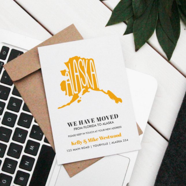 ALASKA Wir haben neue Adresse Neue Zuhause verscho Postkarte (ANNOUNCE YOUR MOVING IN ALASKA)