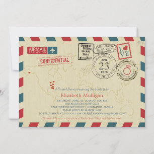 Alaska World Traveller Airmail  Brautparty Einladung