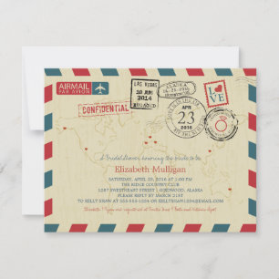 Alaska World Traveller Airmail   Brautparty Einladung