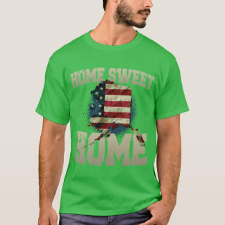 Alaska Zuhause süßes Zuhause US-Flagge Stolz Stark T-Shirt