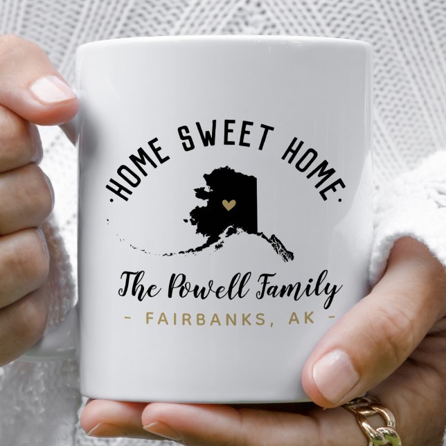 Alaska Zuhause Sweet Zuhause Family Monogram Tasse (Von Creator hochgeladen)