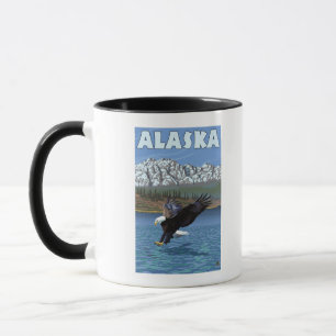 AlaskaBald Eagle Vintage Travel Poster Tasse