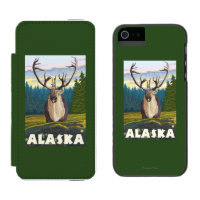 AlaskaCaribou in der wilden Vintagen Reise