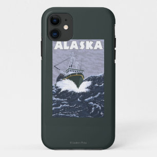 AlaskaCrab Boots-Vintages Reise-Plakat Case-Mate iPhone Hülle