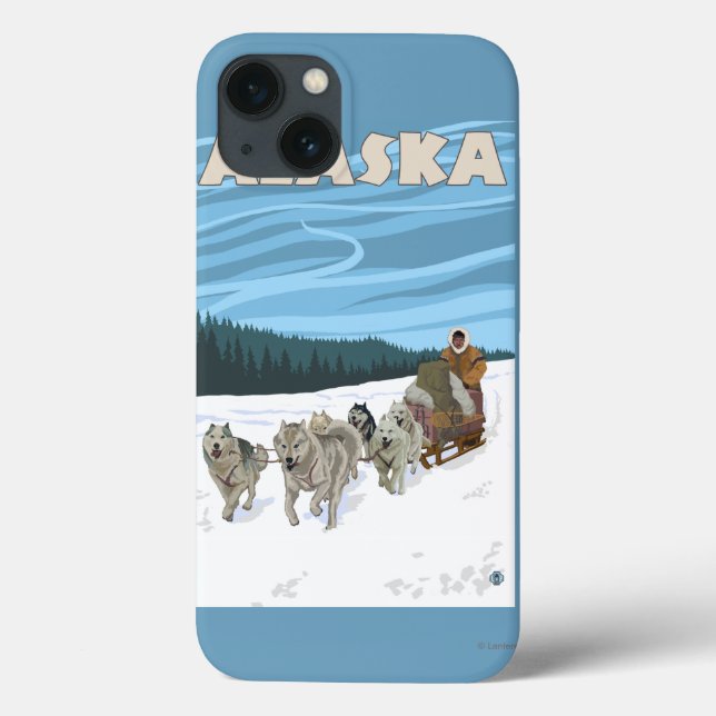 AlaskaDogsledding Vintages Reise-Plakat Case-Mate iPhone Hülle (Rückseite)