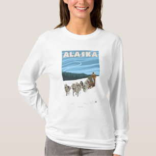 AlaskaDogsledding Vintages Reise-Plakat T-Shirt