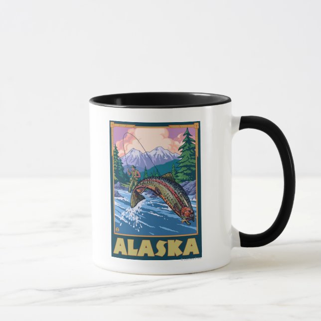 AlaskaFly Fishing Scene Tasse (Rechts)