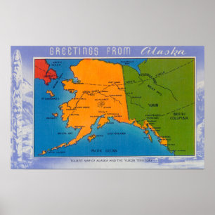 AlaskaGreetings von Alaska-Karte Poster