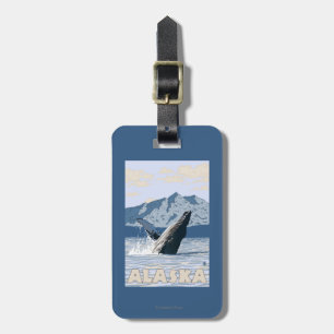 AlaskaHumpback Wal-Vintages Reise-Plakat Gepäckanhänger