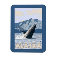 AlaskaHumpback Whale Vintage Travel Poster