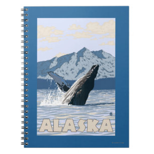 AlaskaHumpback Whale Vintage Travel Poster Notizblock