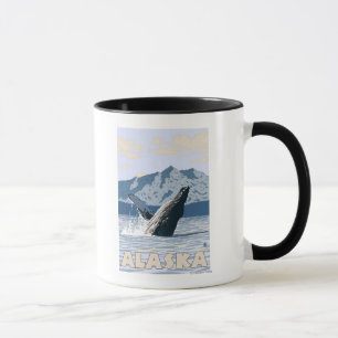 AlaskaHumpback Whale Vintage Travel Poster Tasse