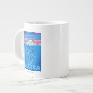 AlaskaIceberg Vintage Reiseplan Jumbo-Tasse
