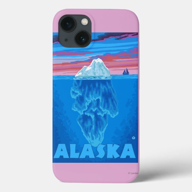 AlaskaIceberg Vintage Travel Poster Case-Mate iPhone Hülle (Rückseite)