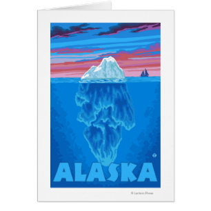 AlaskaIceberg Vintages Reise-Plakat