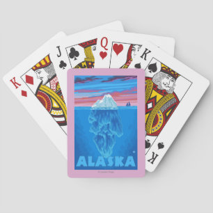 AlaskaIceberg Vintages Reise-Plakat Spielkarten