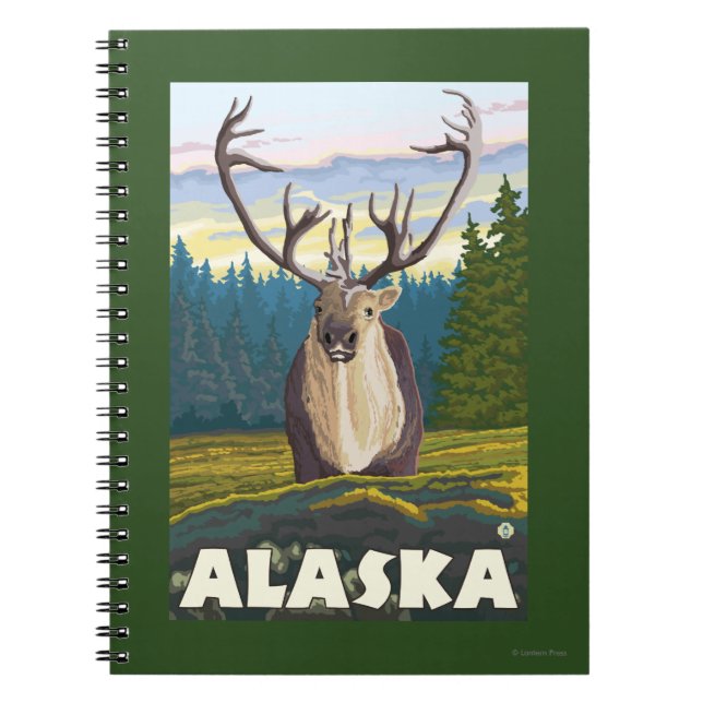 AlaskaKaribik im Wilden Vintage Notizblock (Vorderseite)