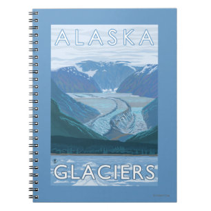 AlaskaLarge Glacier Scene Vintage Travel Notizblock