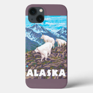 AlaskaMountain Ziegen-Vintages Reise-Plakat Case-Mate iPhone Hülle