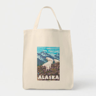 AlaskaMountain Ziegen-Vintages Reise-Plakat Tragetasche