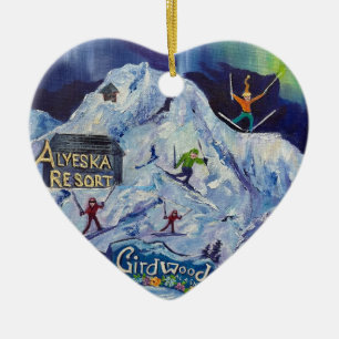 Alaskan Alyeska/Girdwood-Keramik Keramik Ornament