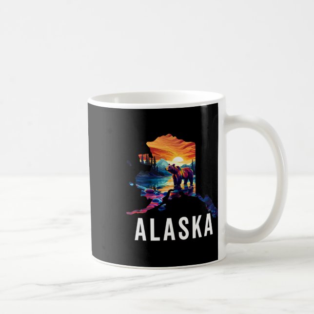 Alaskan Bear Animal Alaska Map Souvenirs Vacation  Kaffeetasse (Rechts)