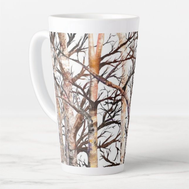 Alaskan Birch Trees 17oz Latte Tasse (Linke Ecke)