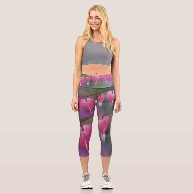 Alaskan Bleeding Hearts Hochwaisted Capris (Vorderseite)