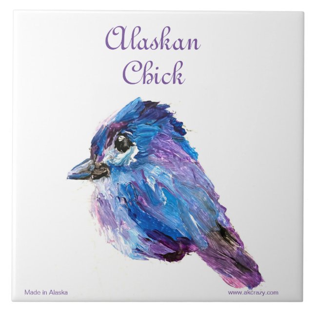Alaskan Chick Keramik Tile Fliese (Vorderseite)