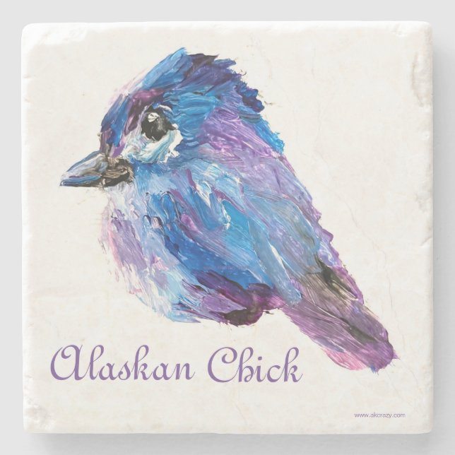 Alaskan Chick Marmorstein Untersetzer (Vorderseite)
