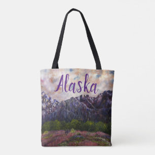 Alaskan Cotton Candy Sunset Tote Bag w_ALASKA