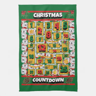 Alaskan Countdown Weihnachten Adventskalender Hund Geschirrtuch